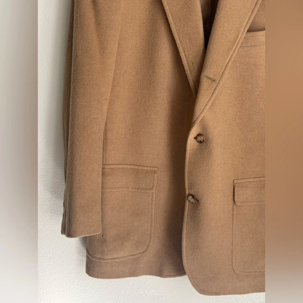 Brooks Brothers Camel Hair Blazer 41L Vintage Tan Sport Coat Mens Wool Jacket